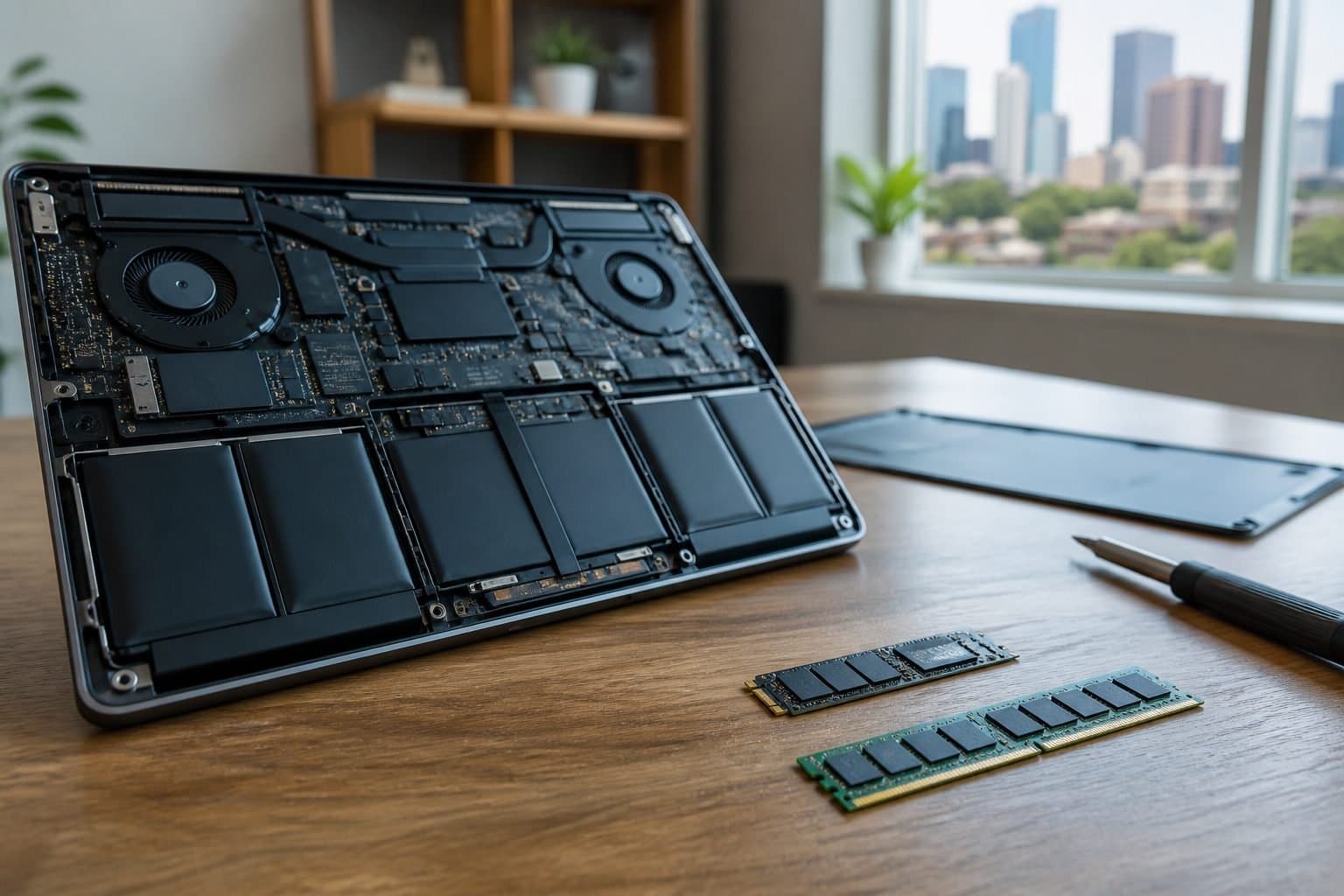 SSD and RAM modules ready for a laptop upgrade